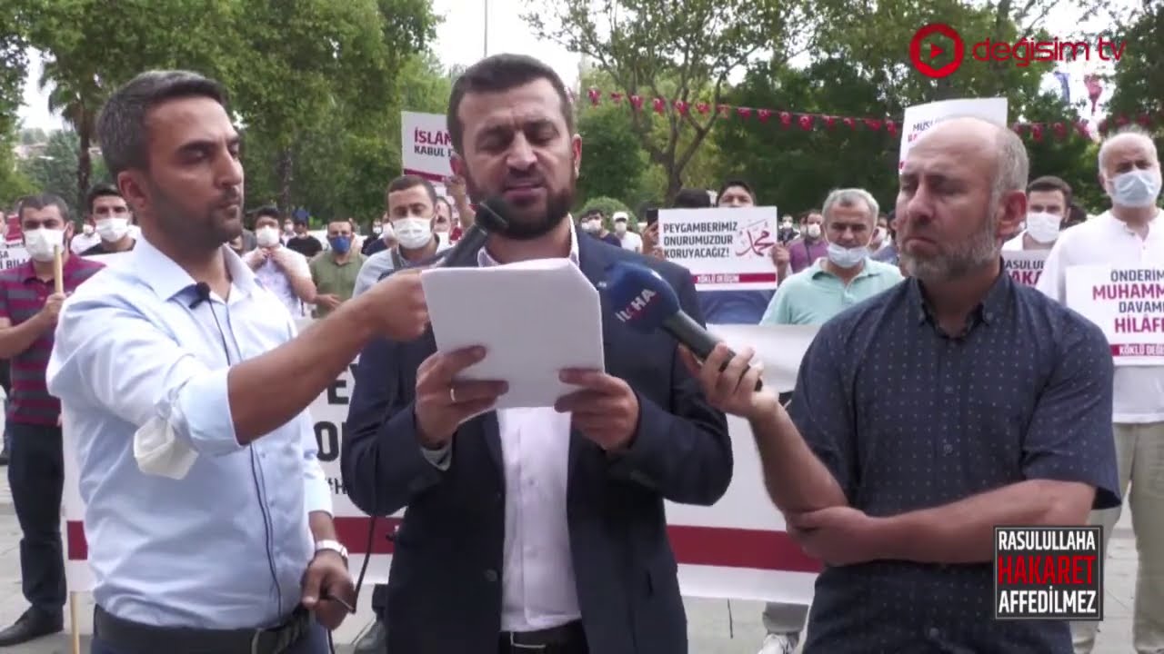 Basın açıklaması ve Protesto Rasullullah'a Hakaret Affedilmez